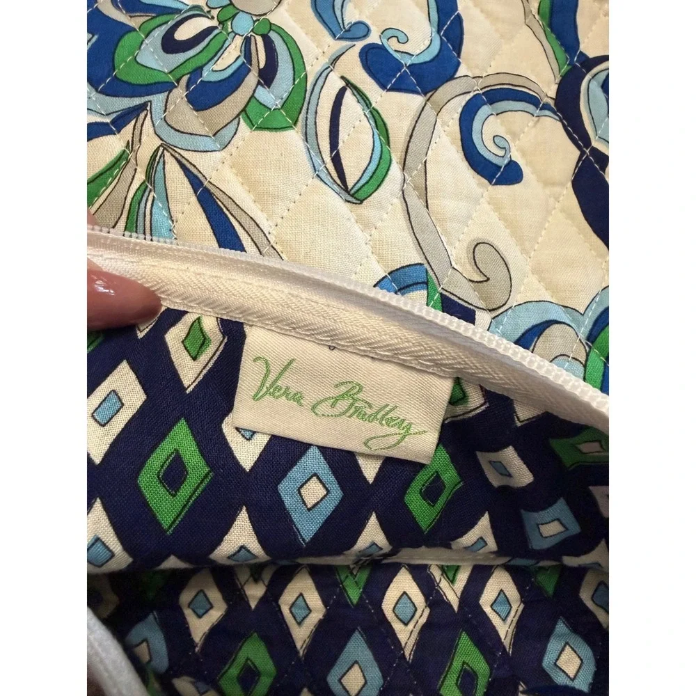 Vera Bradley Hipster Crossbody Bag Blue Bayou Floral Quilted Cotton‎ Purse